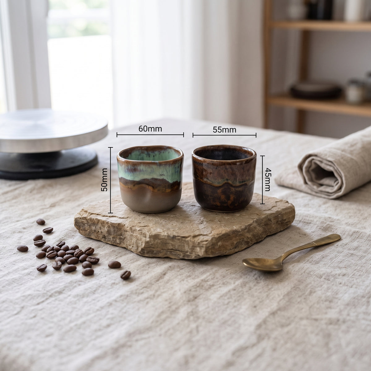 Stone Shot Earth El Yapımı Stoneware Seramik Kahve & Çay Bardağı (150 ml)