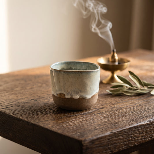 Stone Shot Milk El Yapımı Stoneware Seramik Kahve & Çay Bardağı (150 ml) | LyLceramics