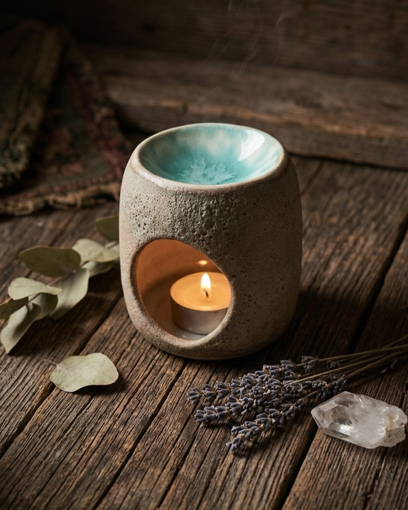 Buhurdanlık üstten görünüm, tea-light mum bölmesi