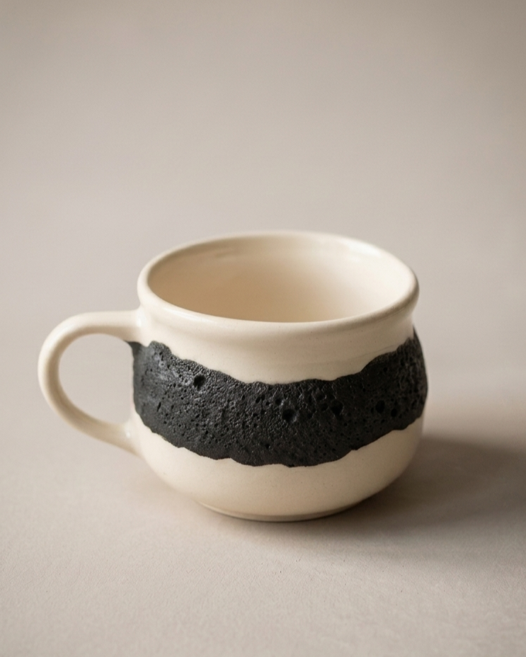 Hera el yapımı stoneware seramik fincan, genel görünüm, 200ml