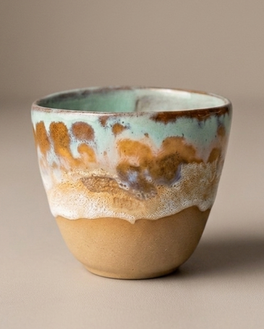 Stone Sip Espresso Cup genel görünüm, 90ml, turkuaz reaktif sır