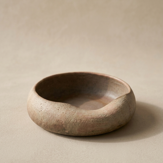 Stoneware Incense Holder genel görünüm, volkanik krater sır dokusu